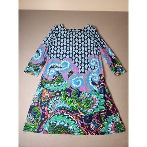 Lilly Pulitzer Ophelia Swing Dress Womens Medium Blue Take Me To The Sea Fish